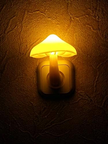 AUSAYE 3 Pack Sensor LED Mushroom Night Light Plug in Lamp Cute Night Lights for Adults Kids NightLight Bedroom,Bathroom,Toilet,Hallway,Stairs,Kitchen,Basement Warm Yellow