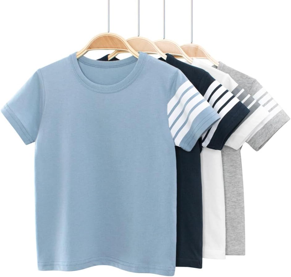 Boys' 4-Pack Excavator Short Sleeve Crewneck T-Shirts Top Tee Size 2-7 Years Toddler Boys' Value Pack Cotton T-Shirt