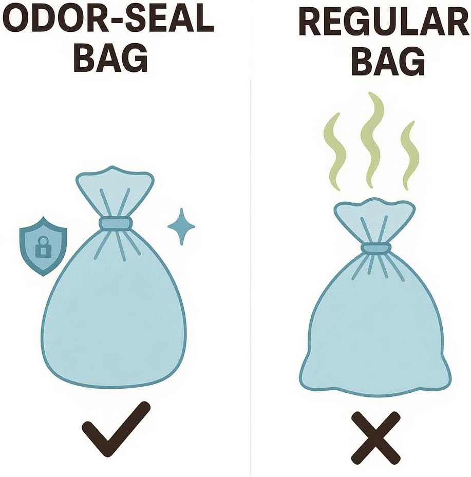 Odor Sealing Baby Diaper Disposal Bags - L/90 Counts Unscented, Large Capcity Diaper Trash Sacks for Home, Travel & On-the-Go Use (Color:White)