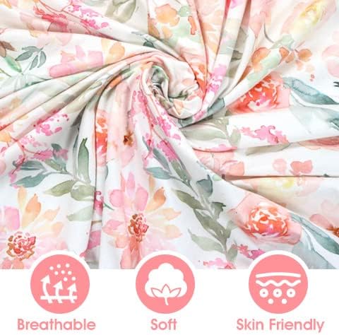 Baby Girls Crib Sheets | 2 Pack Floral Ultra-Soft Bedding for Crib Mattress and Toddler Beds |Blended Cotton Fitted Crib Sheet for Baby Girls Comfort and Elegance by Max&So