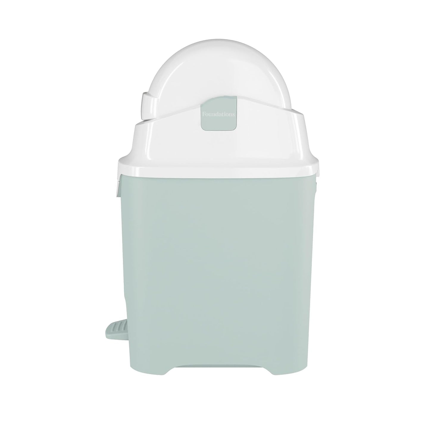 Foundations Mini Hands-Free Diaper Pail with Airtight Lid - Durable & Odorless Diaper Disposal, Large Capacity, Holds up to 30 Newborn Diapers, Refill with Any Bags - Green