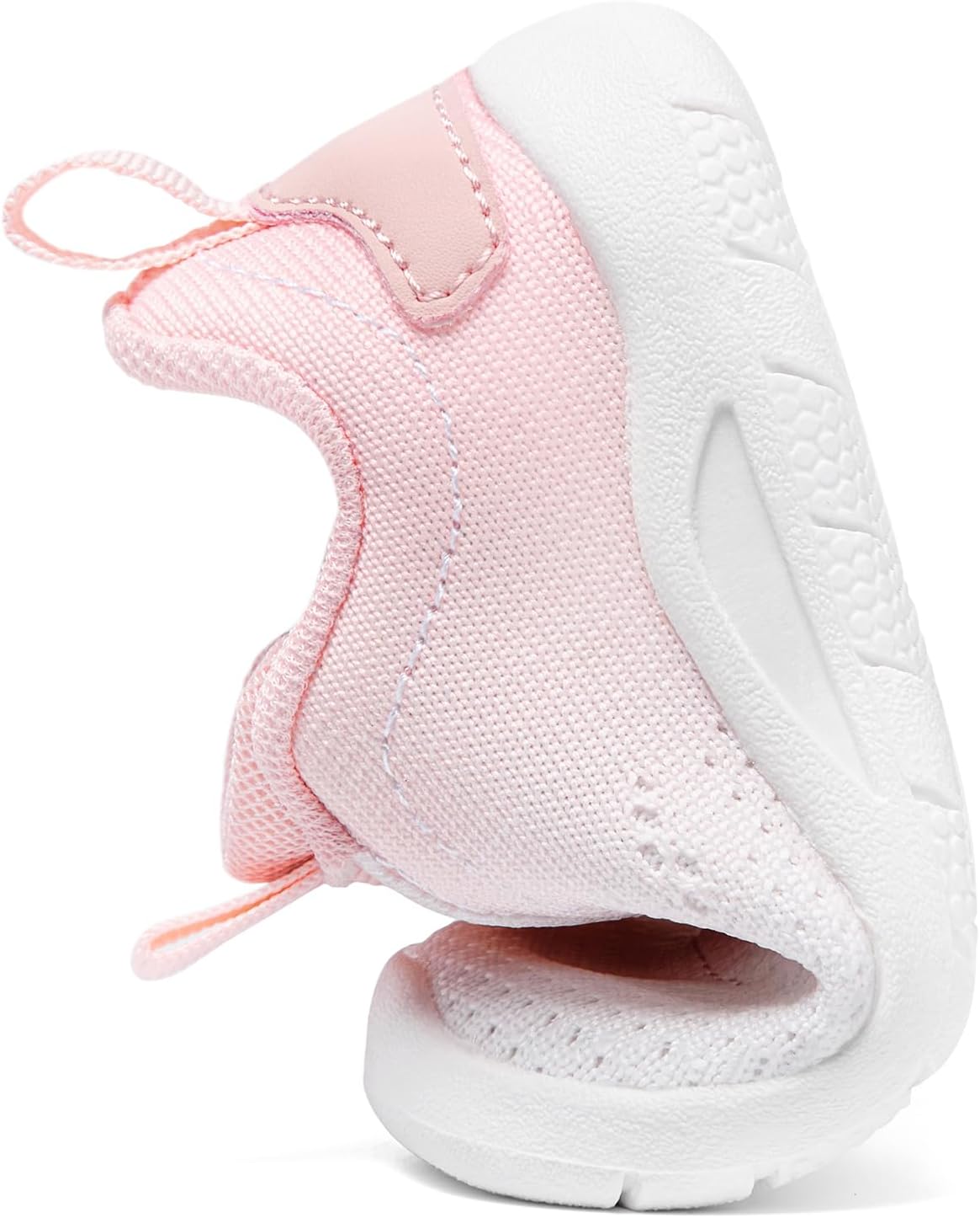 MORENDL Toddler Slip On Sneakers Baby Walking Shoes Non-Slip Breathable Unisex Pink Mesh Lace-Up Athletic Sneakers Infant Running Shoes