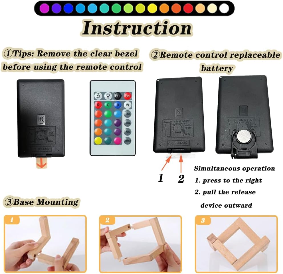 YDSIII Saturn Lamp 6.4 inch Moon Lamp Galaxy Lamp 16 Colors LED 3D Moon Light USB Rechargeable Remote&Touch Control Nursery Room Decor Birthday Gift for Girls&Boys&Women