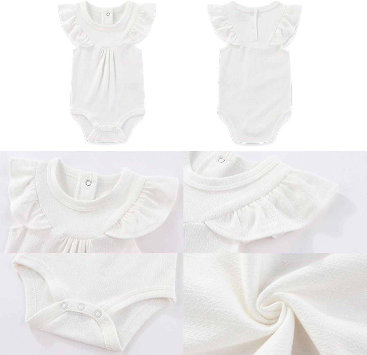 Four Seasons Baby Boy Girl Bodysuits 5-Pack Cotton Comfort Short Sleeve Baby Clothes Soft Infant Outfits