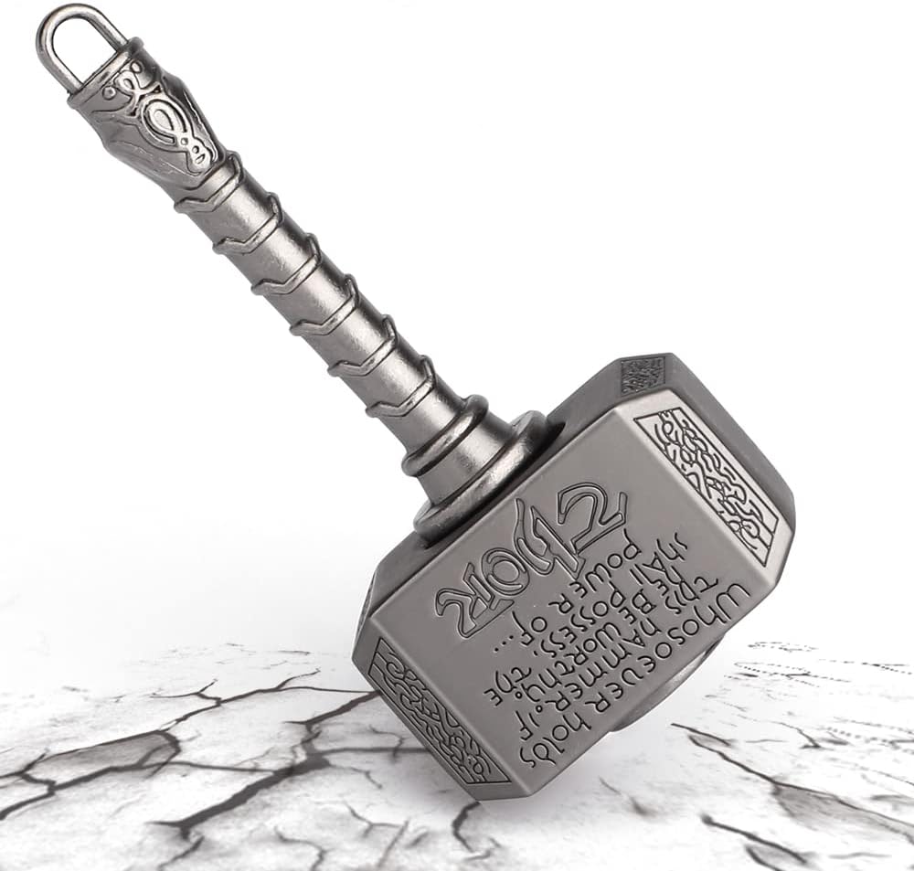 Mjolnir Fidget Spinner Toy Metal Gift for Kids Adults, Cool Hammer Finger Hand Spinner, 2 in 1 Transformable Fidget Spinner, Fidget Keychain Infinty Cube Cool Gadget Stuff Desk Toy (2 Pack)