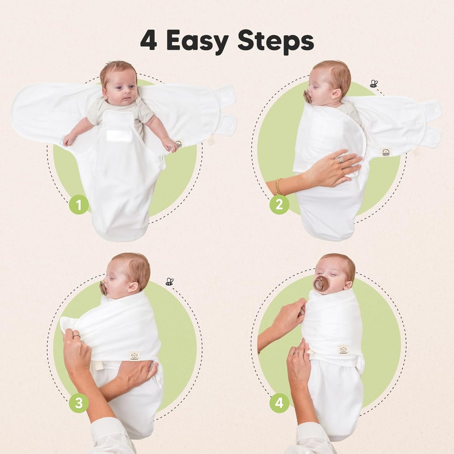 Baby Swaddle Sleep Sacks with Zipper - 3-Pack Swaddles for Newborns 3-6 Months, Infant, Baby Girls, Boys, Soft & Durable Newborn Sleep Sack, Easy Diaper Change Swaddling Blanket (Sage, L)