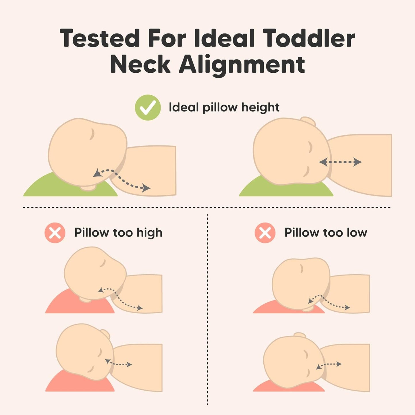 Toddler Pillow with Pillowcase - 10x18 My Little Dreamy Kids Travel Bed Pillows for Sleeping, Organic Cotton Small Pillowcase, Soft & Breathable, Machine Washable, Toddlers 2-5 years old (French Gray)