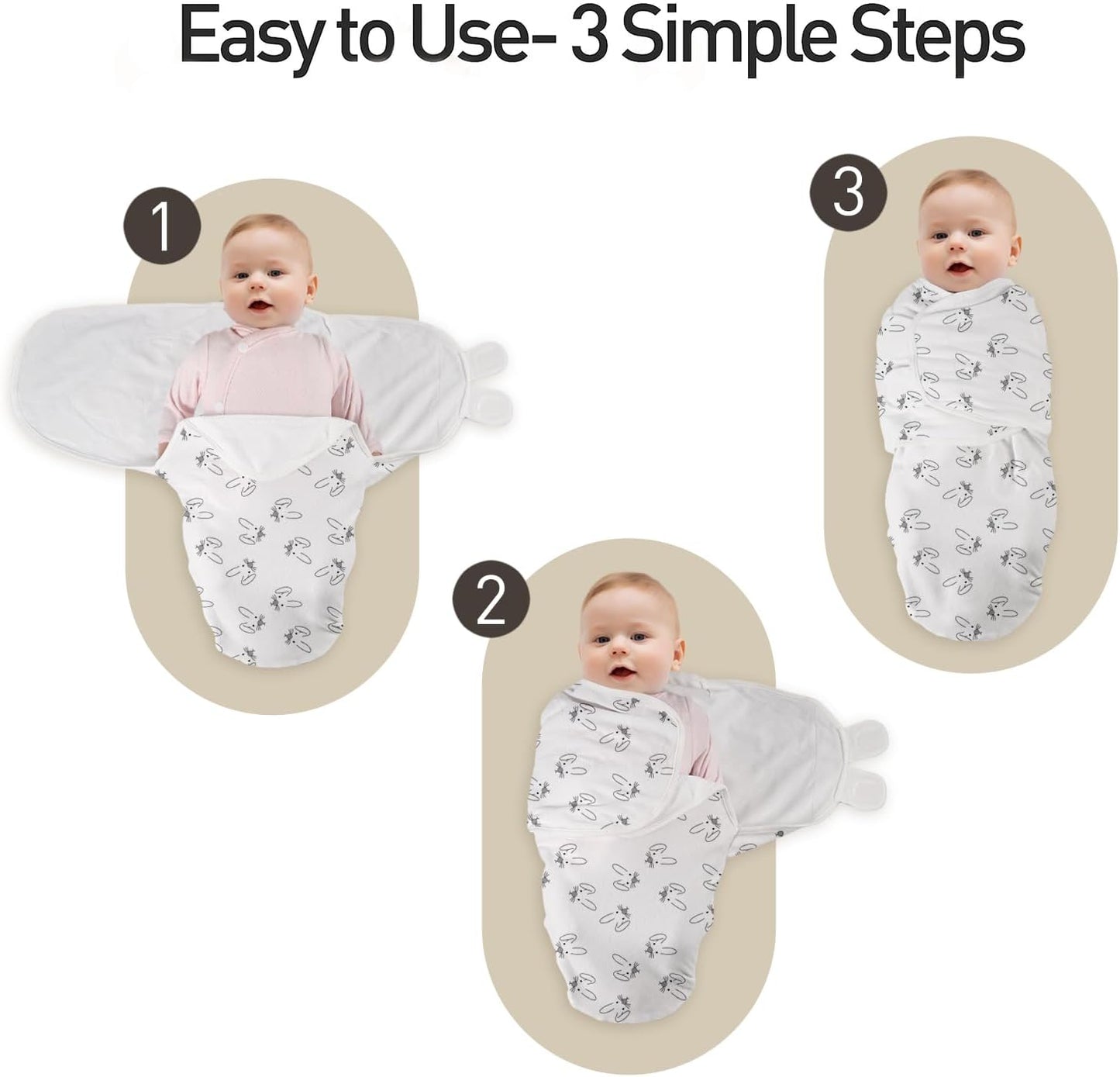 GLLQUEN BABY Swaddle 0-3 Months - 3 Pack Swaddles for Newborn, Adjustable Newborn Swaddling Wrap for Baby Boys and Girls, Swaddle Blanket Sleep Sack, Dinosaur & World, Easy Change