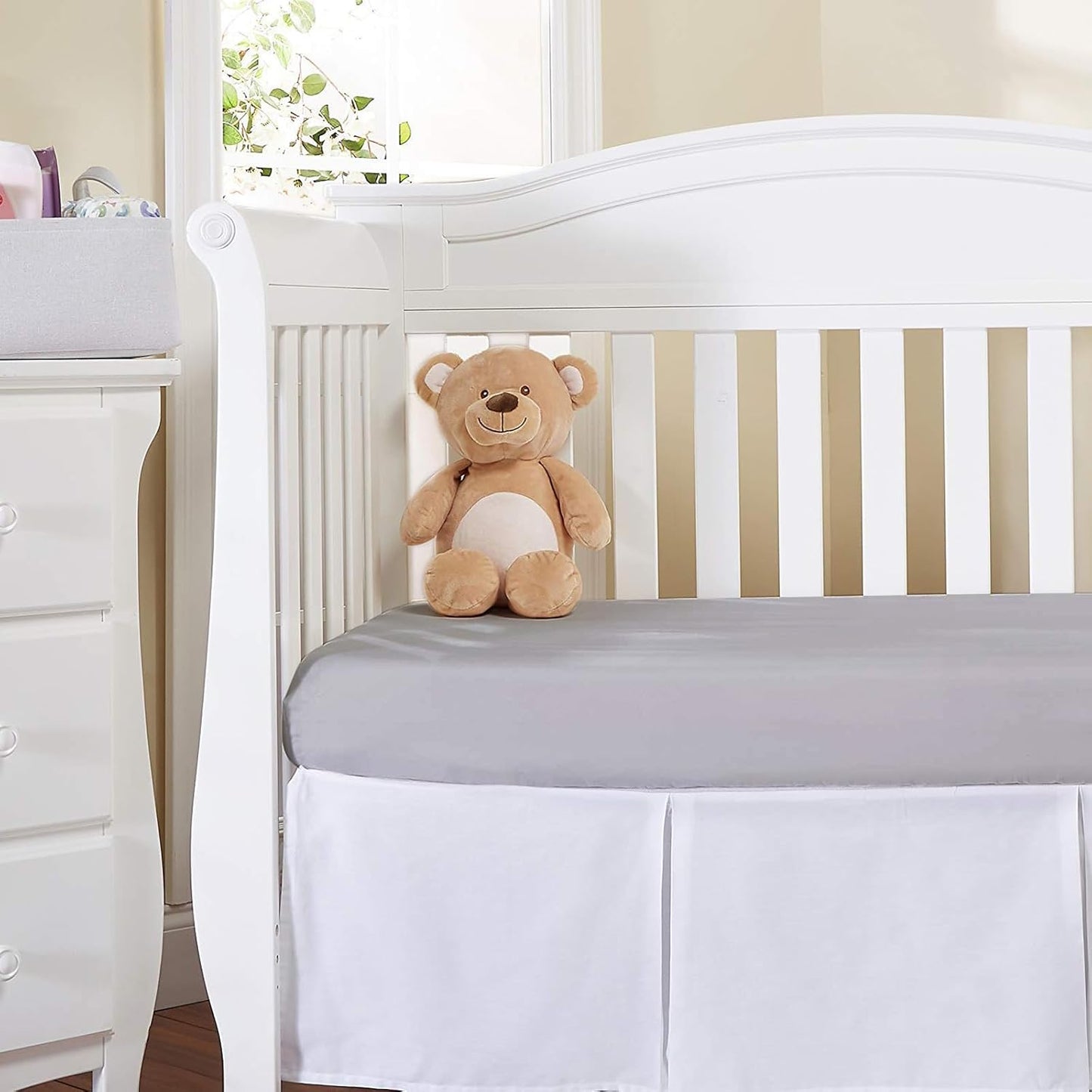 UOMNY Crib Sheet Grey Fitted Crib Sheets Baby Sheet for Standard Crib and Toddler Mattresses Nursery Bedding Sheet Crib Mattress Sheets for Boys and Girls 1 Pack Space Toddler Sheet