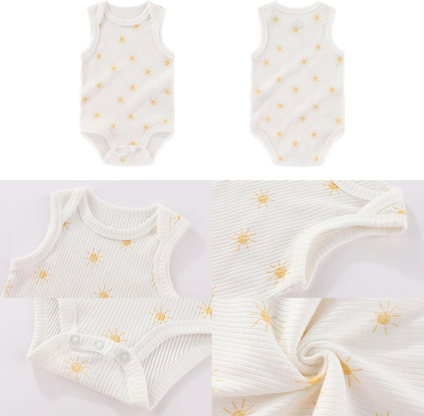 Four Seasons Baby Boy Girl Bodysuits 5-Pack Cotton Comfort Short Sleeve Baby Clothes Soft Infant Outfits
