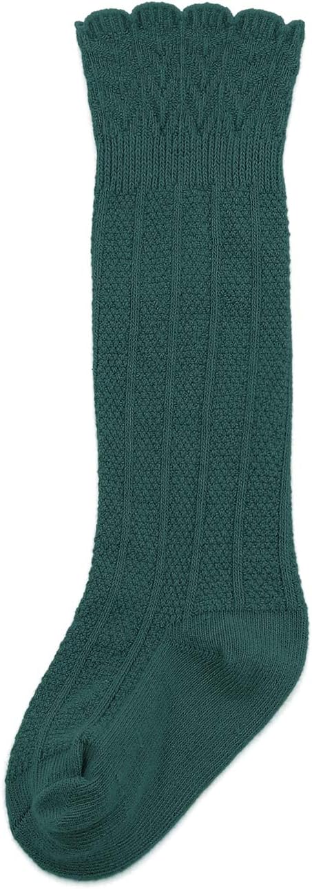 Zando Baby Knee High Socks - Infant to Toddler, Cotton Ruffle Socks, Warm Girls & Boys Long Stockings, 3-6 Pairs