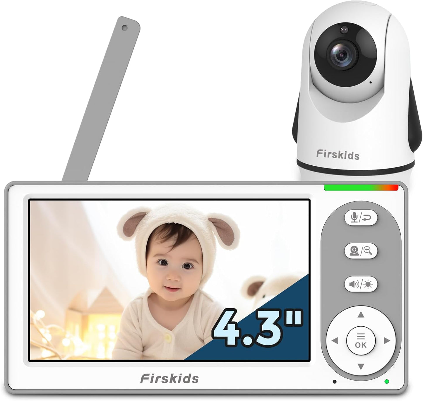 Baby Monitor no WiFi Needed, Long Range Baby Monitor with Camera and Audio, Pan-Tilt-Zoom Auto Night Vision VOX lullabies 2-Way Audio