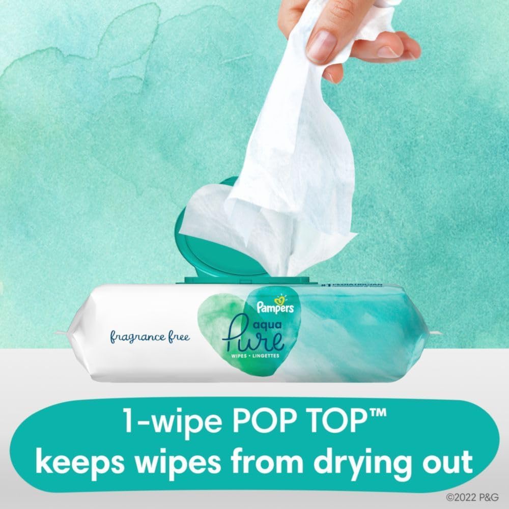pampers aqua pure baby wipes 56 ct OLD