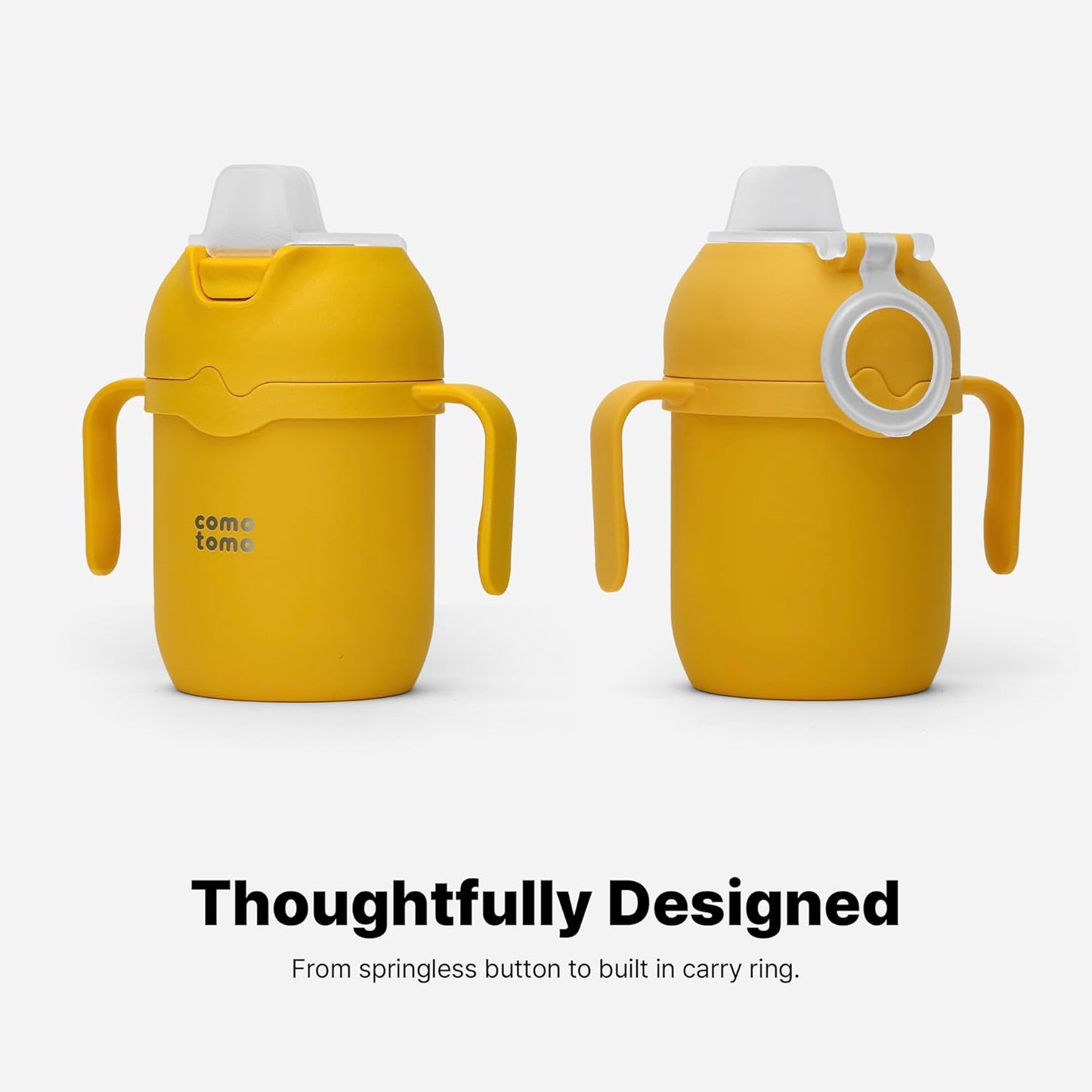 Comotomo Toddler Tumbler 8oz Insulated Sippy Cup with Silicone Straw and Spout, Yellow (Yellow)