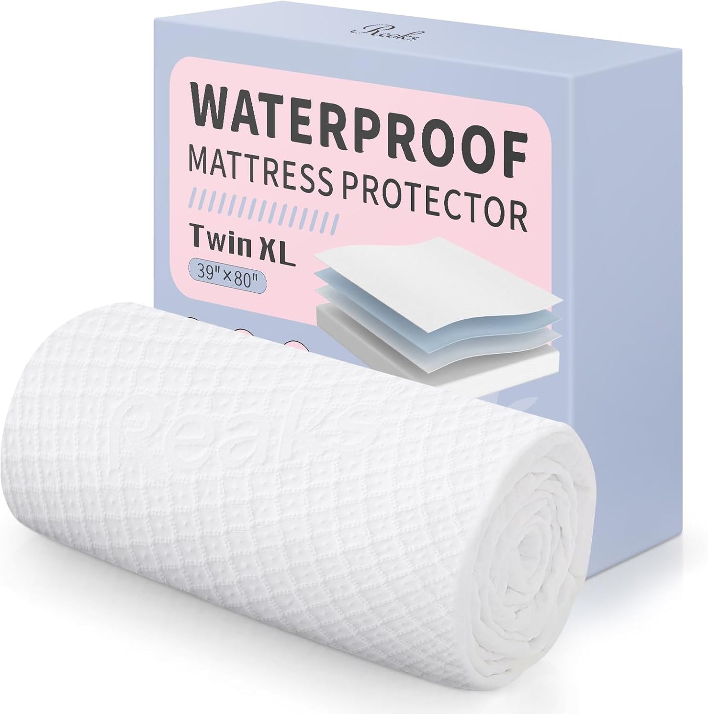Twin XL Size Waterproof Mattress Protector Fitted Mattress Pad Cover with Deep Pocket Up to 15''