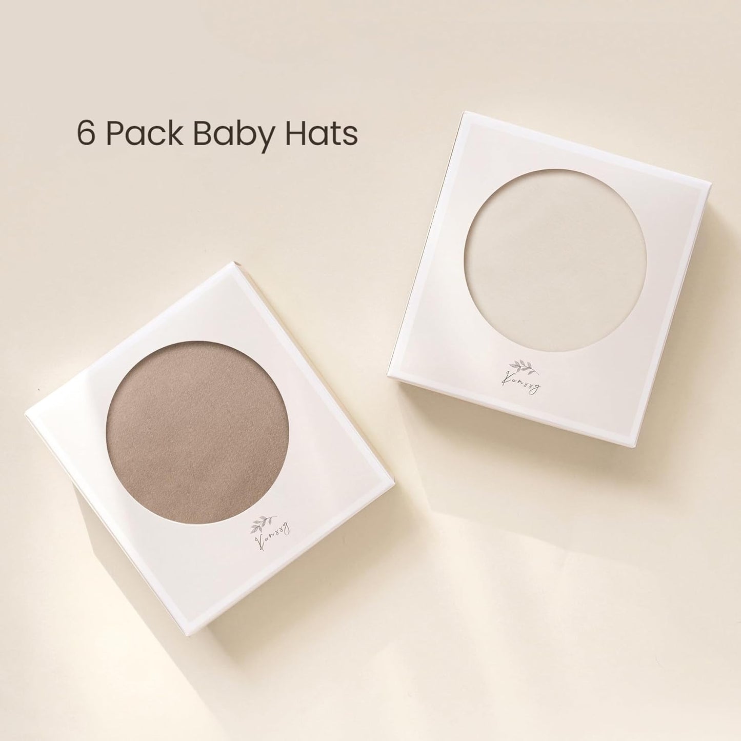 Konssy 6 Pack Baby Newborn Hats Set Knot Beanie Hats Soft for Infant Baby Girls Boys Caps 0-6 Months