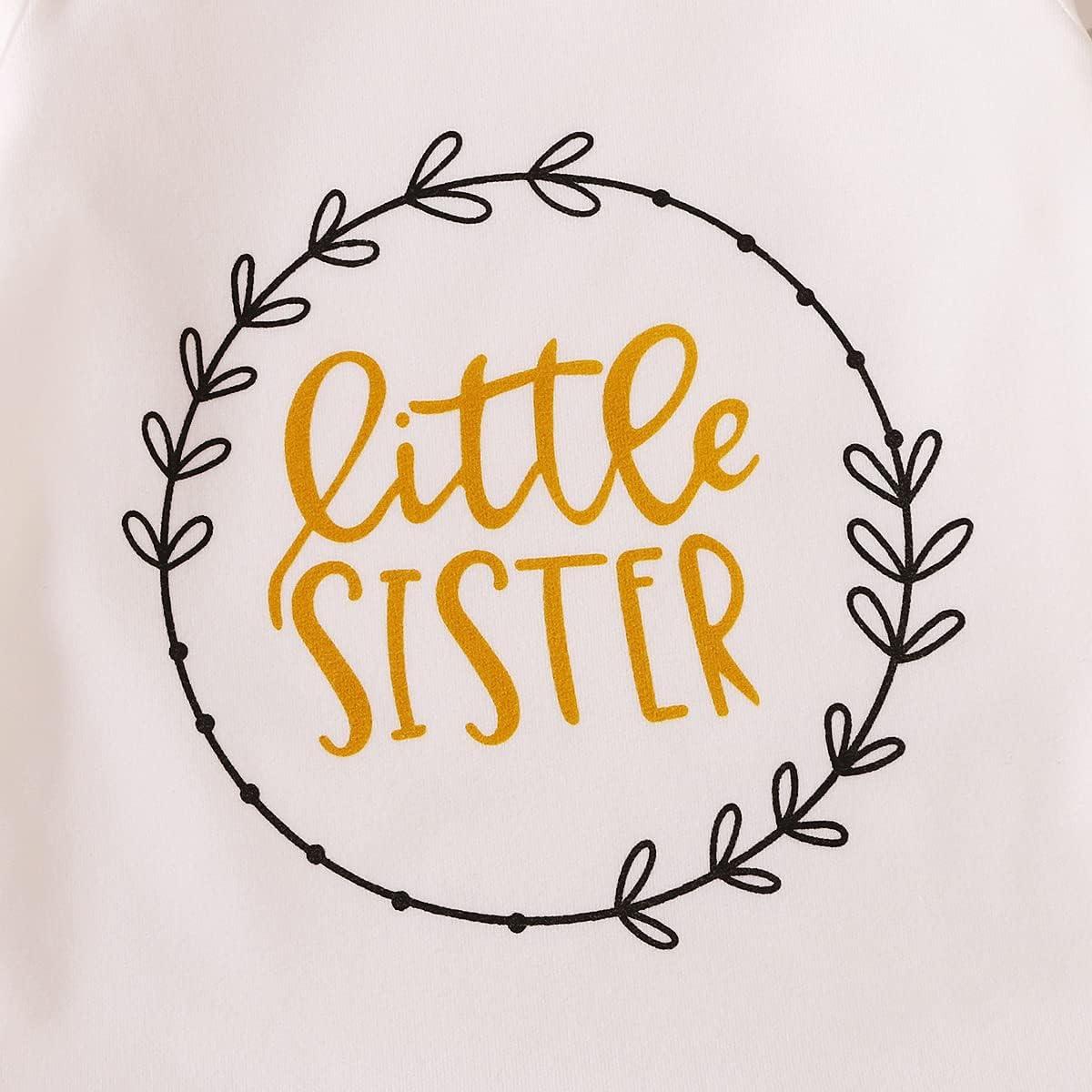 AMAWMW Newborn Baby Girl Little Sister Sleeper Gown Stripe Long Sleeve Nightgown Pajamas Gifts Stuff Essential Outfit