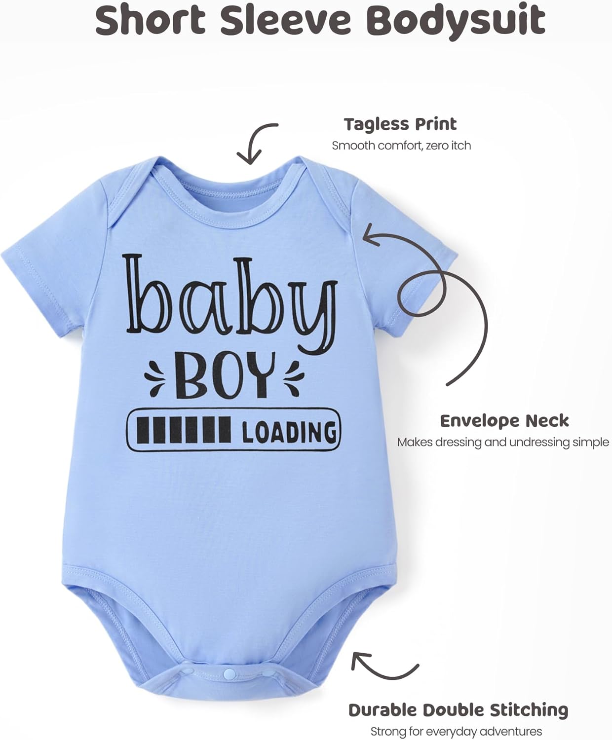 PATPAT Baby Bodysuits Supersoft Bamboo Viscose - Short Sleeve Boys and Girls - Newborn Infant Unisex Clothes Pack