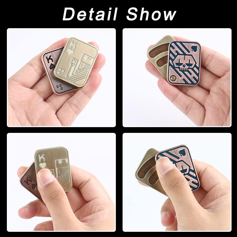 STONESTAR Poker Fidget Slider - Glow in The Dark Magnetic Metal Fidget Toys for Adults, Autism ADHD Sensory Toys Stress Relief Toys Office Desk Toys Gift for Father and Boyfriend