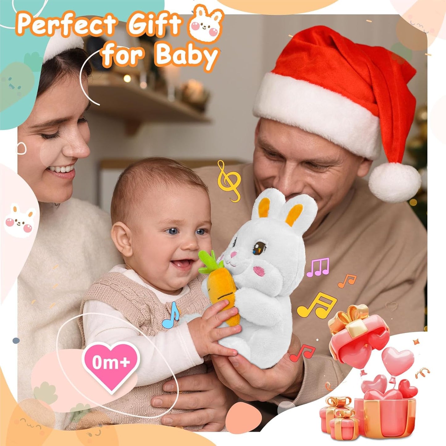 Baby Toys 0-6 Months,Infant Toy with Musical & Rattle, Girl Toys 0-6 Months,Baby Toy 6-12 Monthts,Soft Stuffed Animal Infant for 0-3-6-12 Month Old Boy Girls