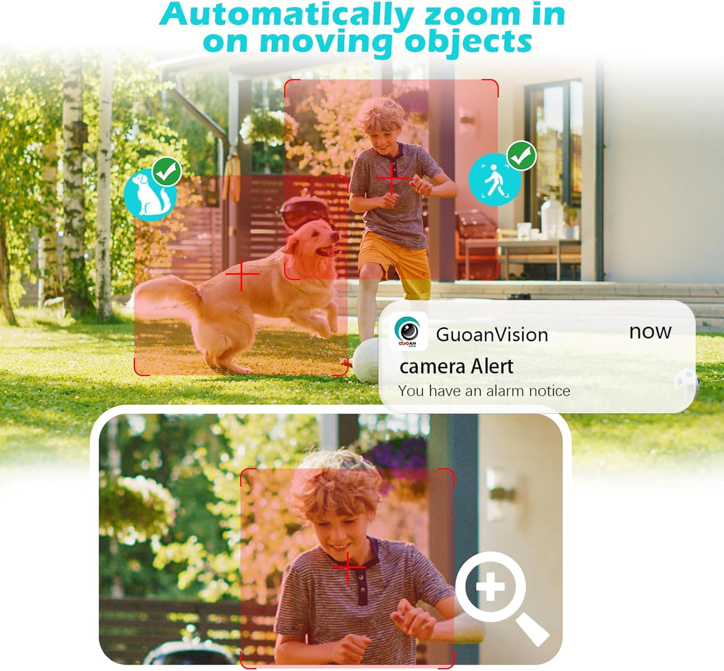 5G Outdoor/Indoor Cameras for Home Security, 1080P Baby Monitor Camera for Pet/Babyroom/Cat/Dog/Nanny/Elder, IP66 Waterproof, 3 Night Vision, Alarm Siren, SD/Cloud