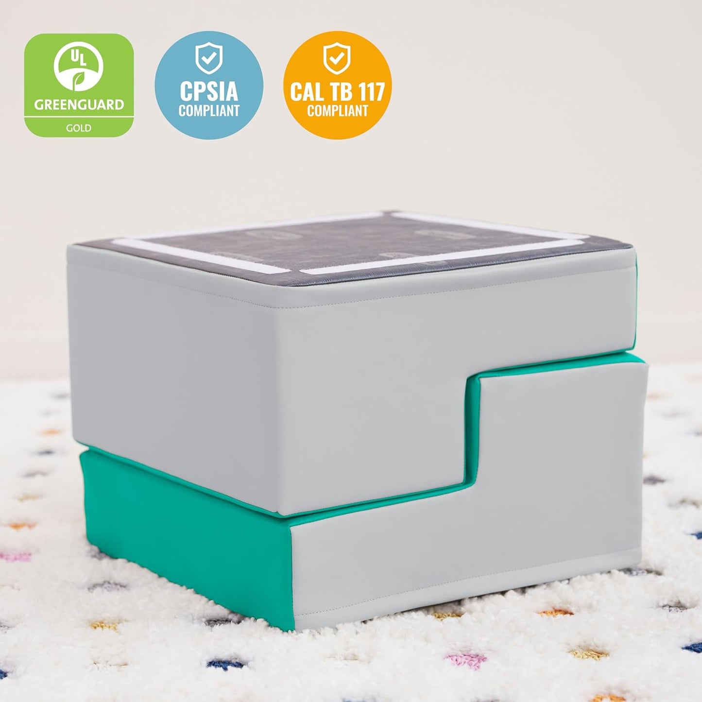 ECR4Kids SoftZone Junior Mix n' Match Step, Beginner Playset, Emerald, 2-Pack