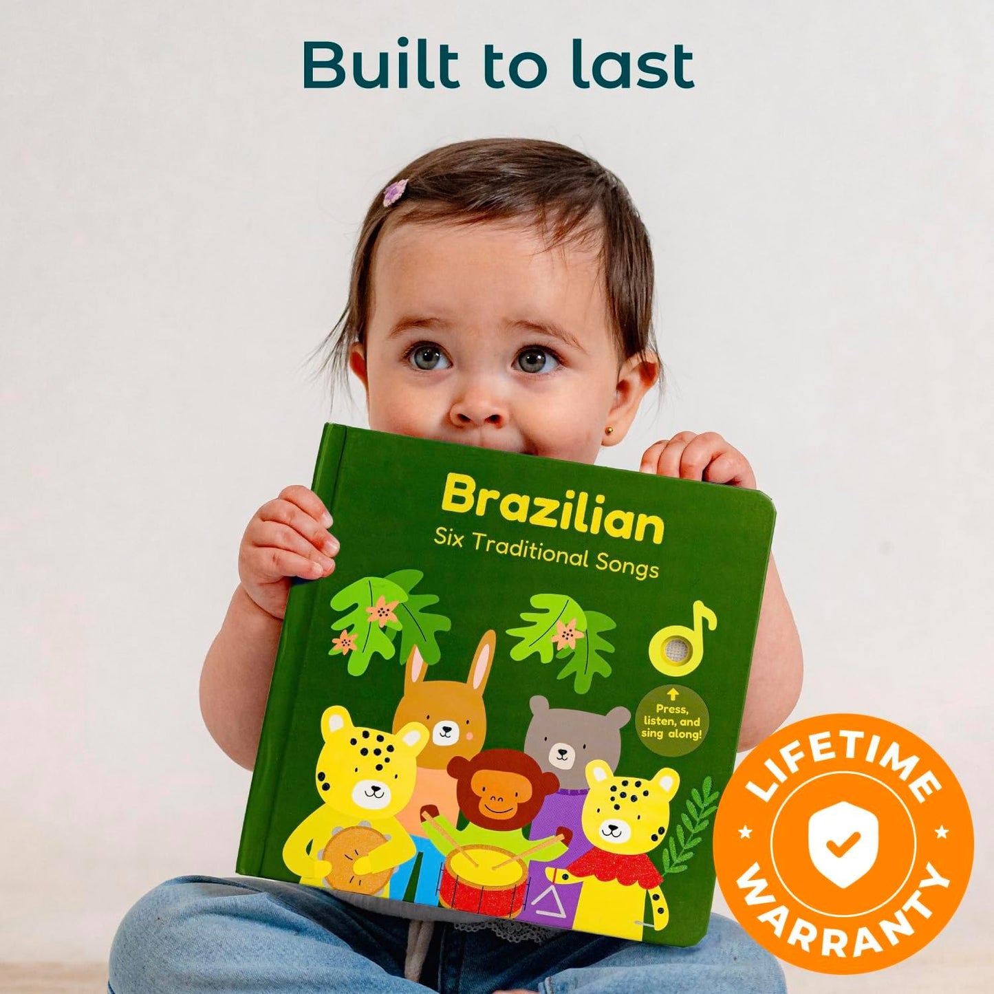 Cali's Books Brazilian Nursery Rhymes Book - Sound Books for Toddlers 1-3 Years Old - Interactive & Educational Music Toys for Bilingual Children with Lyrics & Translations - Musical Gifts for Kids