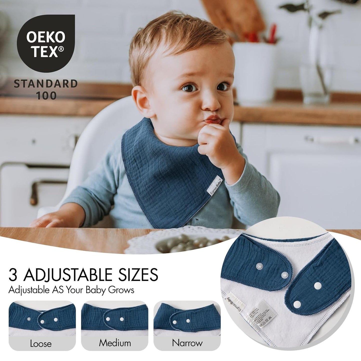 Muslin Baby Bibs for Boys Girls,10 Pack Super Absorbent Baby Bandana Drool Bibs Set for Teething and Drooling,100% Cotton Soft for Infant,Newborn