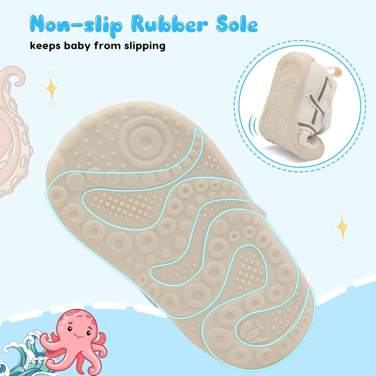 Scurtain Baby Shoes Boy Girl First Walking Shoe Infant Crib Breathable Sneakers Lightweight Barefoot Shoes for Babies