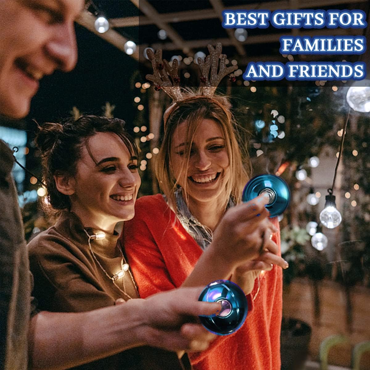 Boost Luminous Fidget Spinner Ball for Kids Adults, Glow in The Dark Kinetic Spinning Desk Toy Ball, Fidget Toys Ball for Anti Anxiety, Unique Gift PrizesToys for Christmas Birthday (Blue)