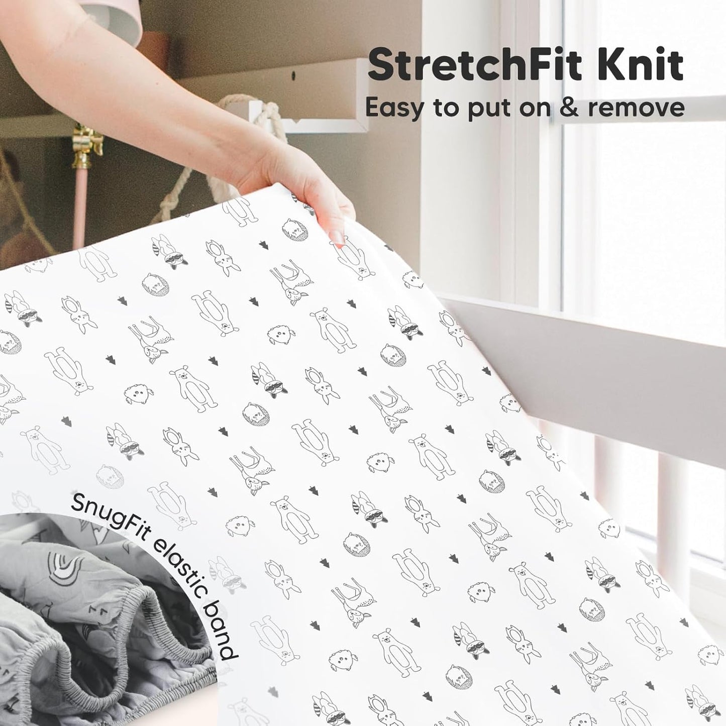 KeaBabies 2-Pack Baby Crib Sheets for Boys, Girls - 52x28 Viscose Derived from Bamboo Toddler Bed Sheets Neutral, Fitted Crib Mattress Cover for Standard Baby Bedding, Soft & Cozy (Woodland)