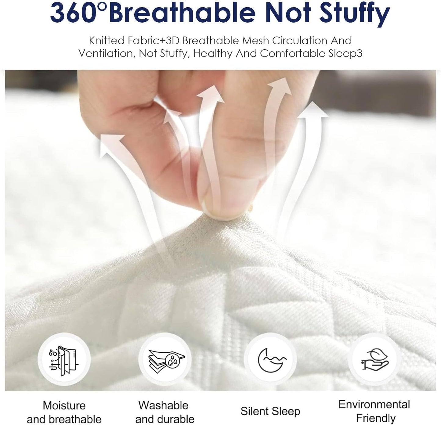 6 Inch Cooling Gel Memory Foam Twin Mattress for Kids,Mattress in a Box,Breathable Cover Gel-Infusion for Cooler Sleep,Healthy and Safe,39" X 75" X6" (White&Navy, Twin)