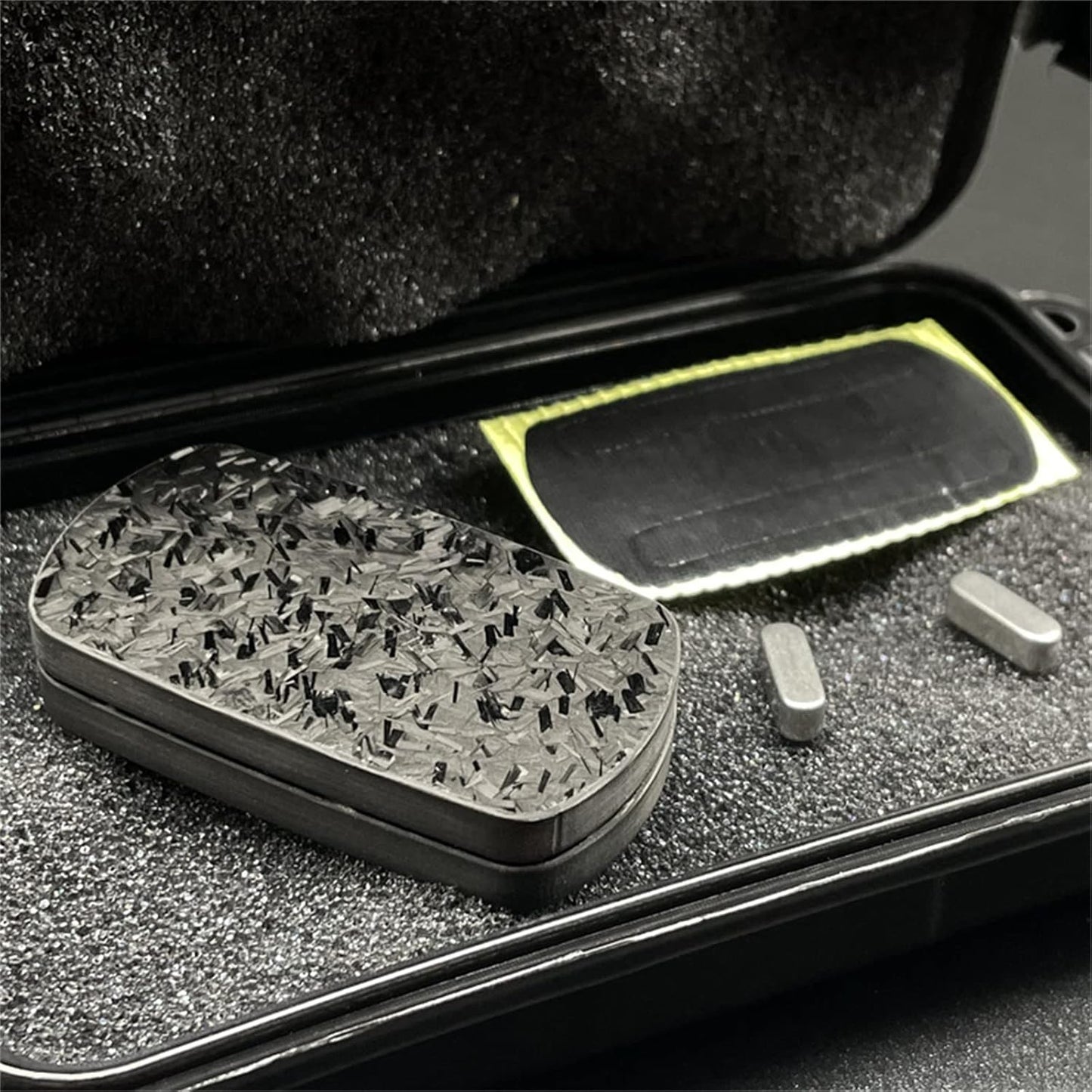 Rectangular Block Carbon Fiber Push Haptic Slider Adult Fidget Toys EDC ADHD Tool Anti-Anxiety Fidget Slider Stress Relief Toys Cool Stuff for Men (Forged Texture)