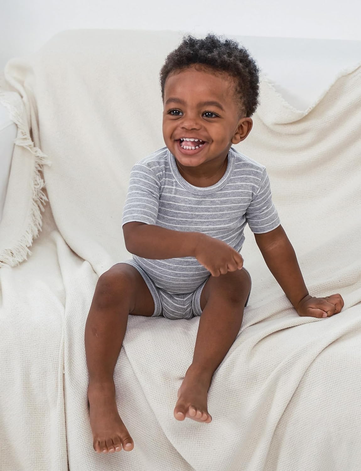 AVAUMA Stripe Pattern Baby Boys Girls Pajama Set Kids Toddler Snug fit Ribbed Sleepwear pjs for Daily Life Style