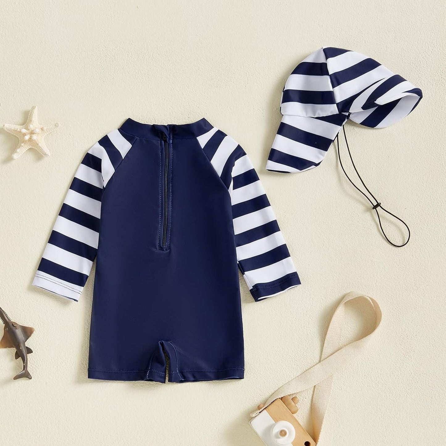 Hnyenmcko Baby/Toddler Boy Rash Guard Swimsuit Long Sleeve One Piece Zipper Swimwear Sunsuit Infant Bathing Suit Beachwear