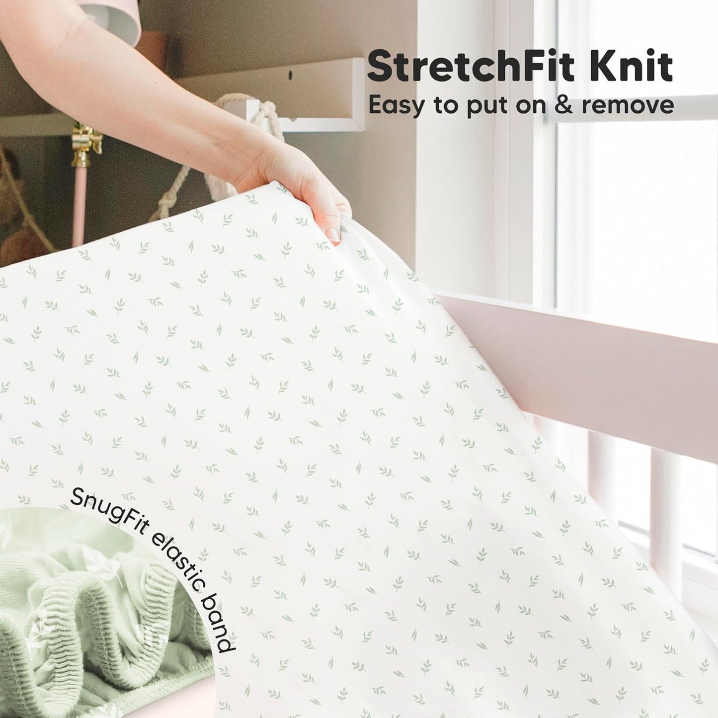 KeaBabies 2-Pack Baby Crib Sheets for Boys, Girls - 52x28 Viscose Derived from Bamboo Toddler Bed Sheets Neutral, Fitted Crib Mattress Cover for Standard Baby Bedding, Soft & Cozy (Herb)