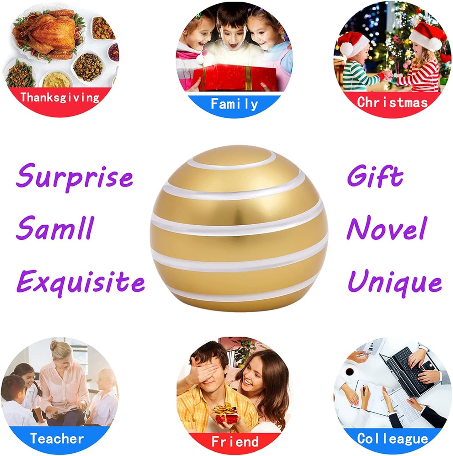 Desk-Fidget-Toys for Kinetic-Toy: Cool-Gadgets Cool-Stuff for Adults Kids Teens, Spinning Up to 180 Seconds, Stress Relief Toy for Christmas Optical-Illusion Gift for Office School Home Women Men