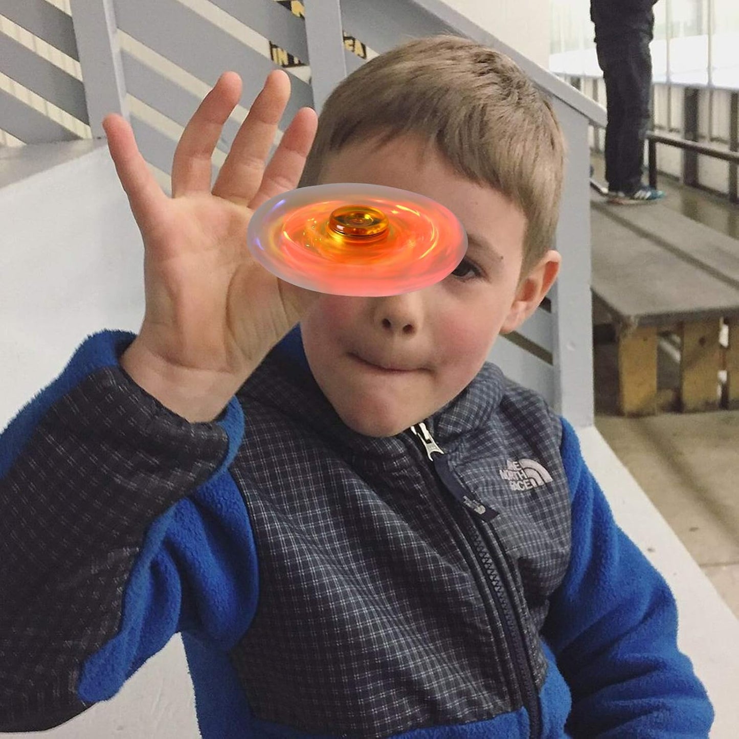 SCIONE LED Fidget Spinners, Light Up Sensory Fidget Toys for Kids, Glow in The Dark Toys for Kids 4-8-12, ADHD Anxiety Stress Relief Toys for Adults, Halloween Classroom Prizes Return Gifts for Kids