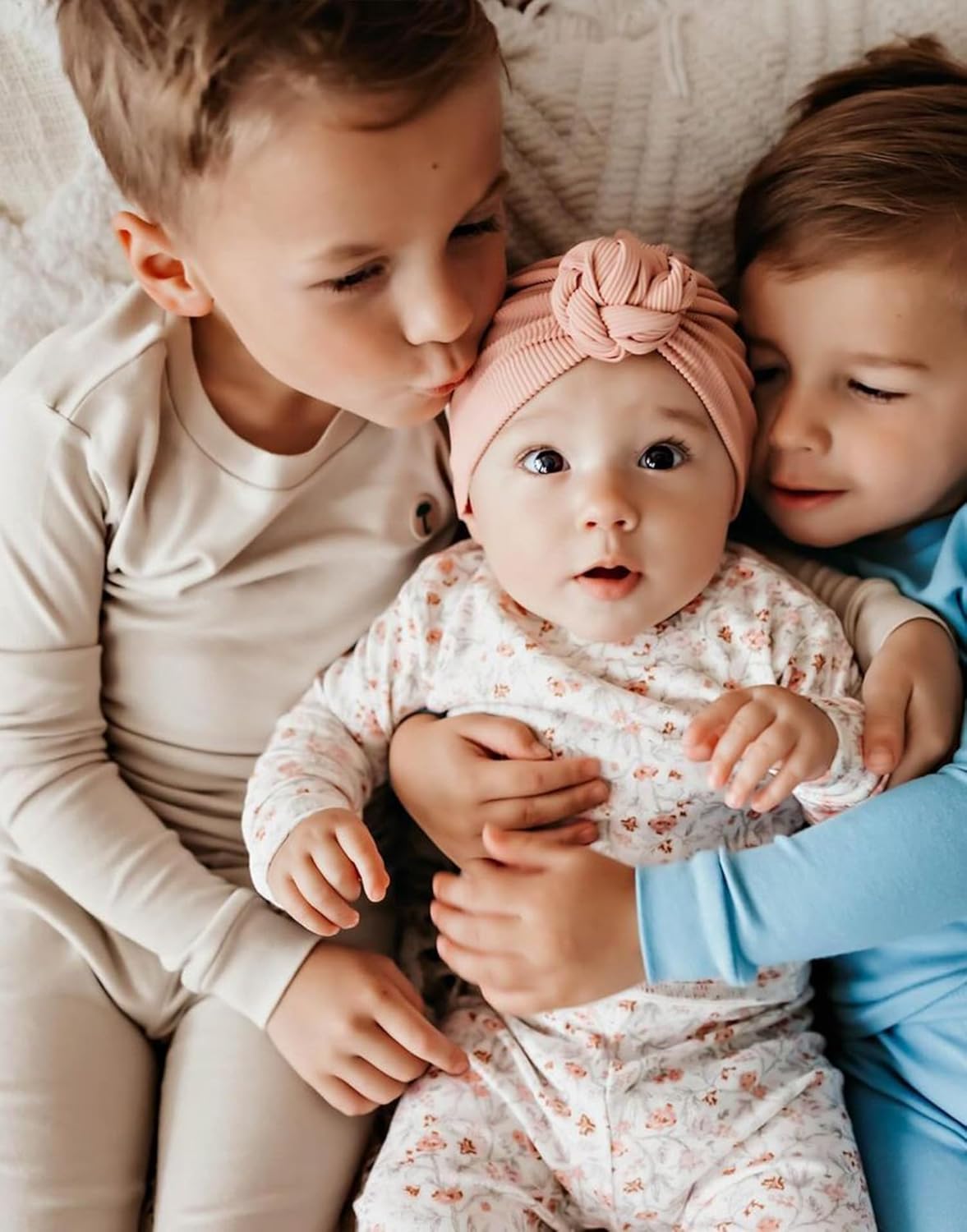 moimoln 6M-8Y Modal Cotton Solid Soft Breathable Baby Toddler Boys Girls Snug fit Pjs Long Sleeve Pajamas Set Sleepwear Daily