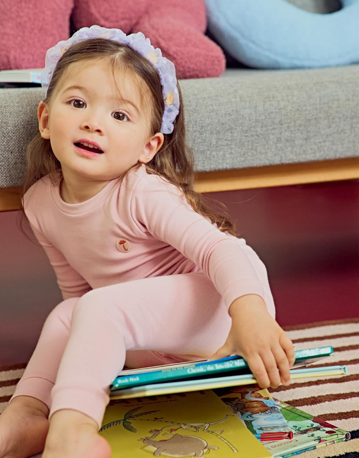 moimoln 6M-8Y Modal Cotton Solid Soft Breathable Baby Toddler Boys Girls Snug fit Pjs Long Sleeve Pajamas Set Sleepwear Daily