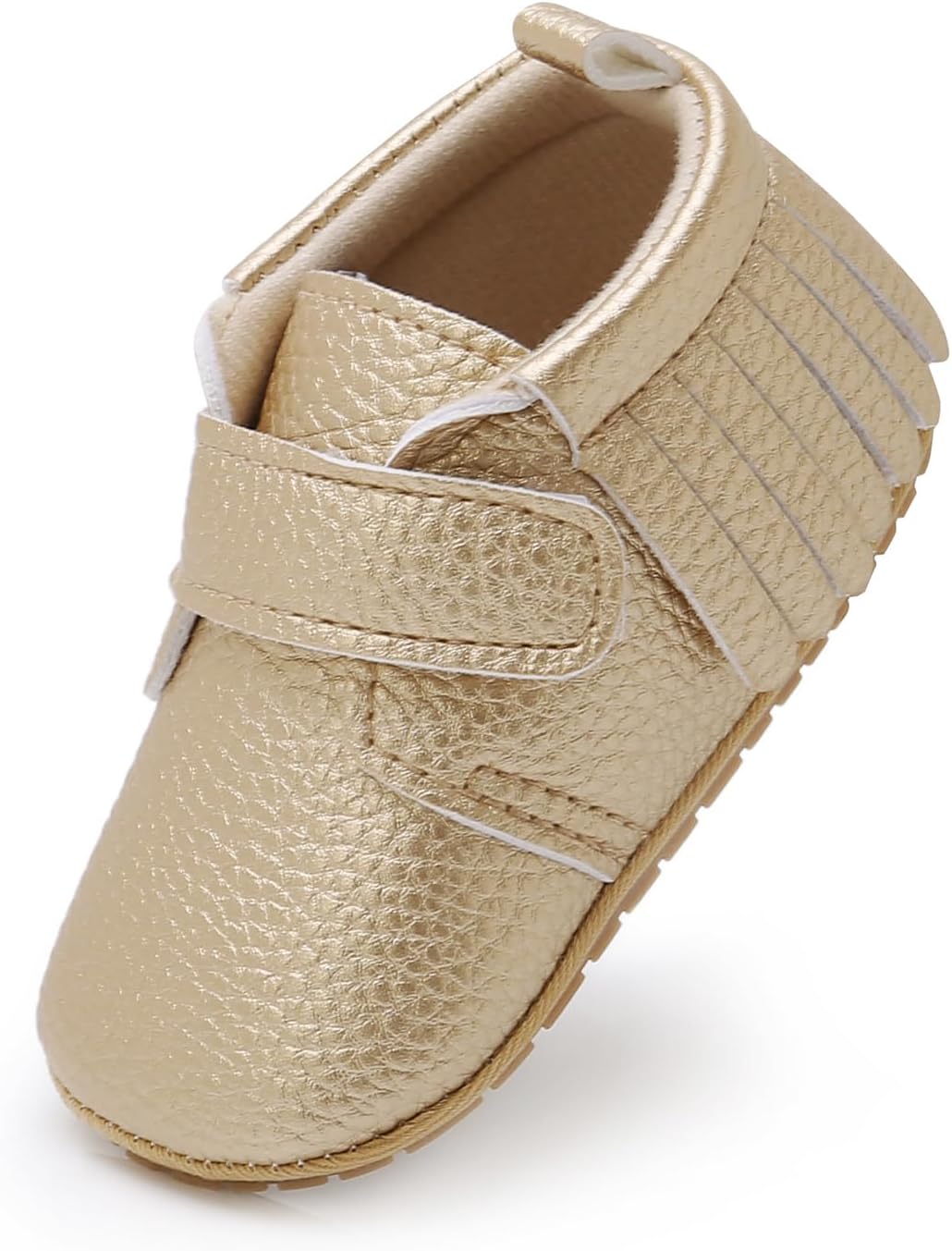 SOFMUO Baby Boys Girls High Top Ankle PU Leather Sneakers Soft Rubber Sole Infant Moccasins Newborn Oxford Loafers Anti-Slip Toddler Wedding Uniform Dress Shoes