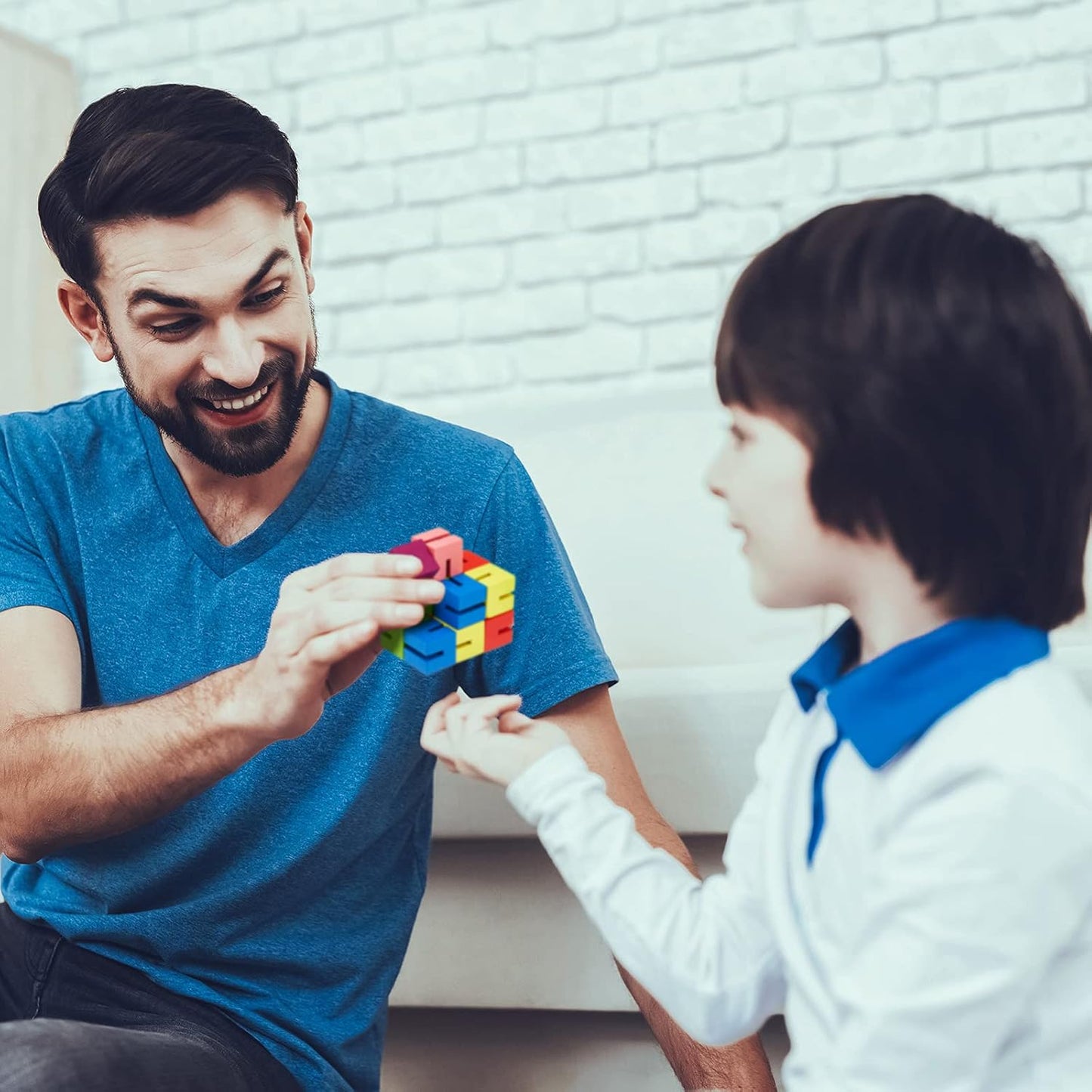 Wooden Toy Twist Block Cubes Puzzle Sensory Toys for Teens Party Favors for Boys and Girls (6 Pieces)