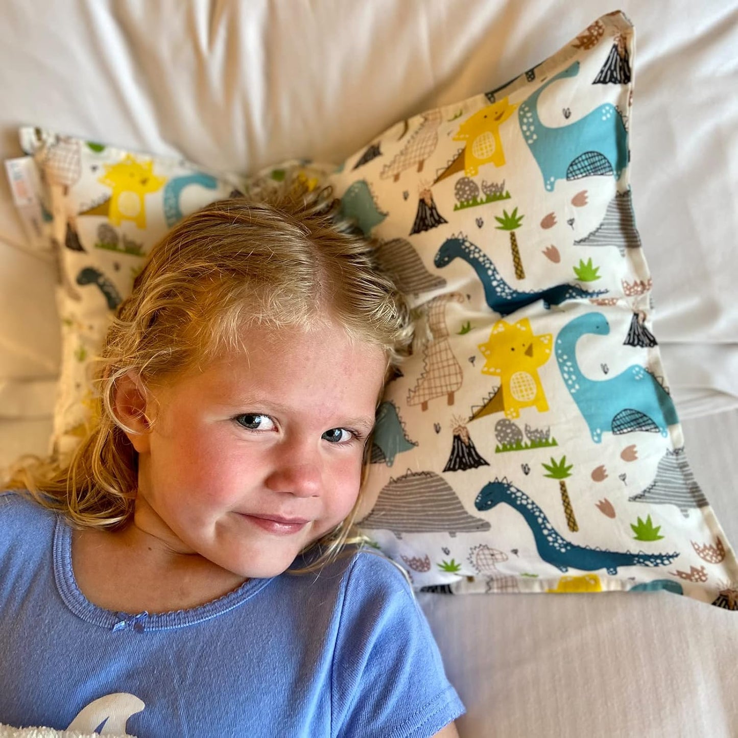 ALVABABY Toddler Pillowcases 2 Pack Organic Cotton Kids Pillow Cover Fit 13"x 18" or 12"x16" Envelope for Girl Boy Sleepy Travel