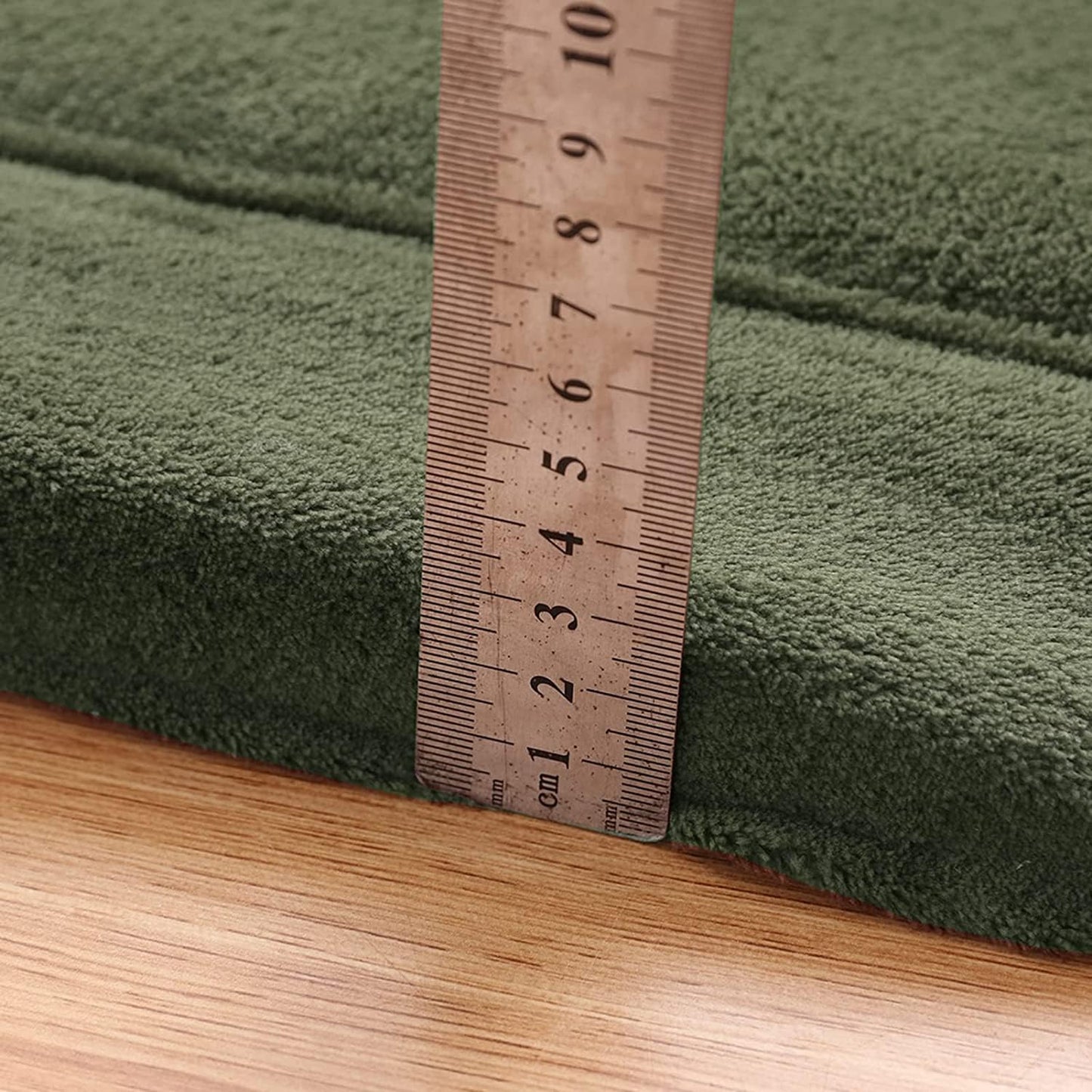 MAXYOYO Baby Play Mat, 1.2" Thick Memory Foam Soft Padded Carpet with Non-Slip Backing, 5x7 ft Japanese Tatami Rug Living Room for Kids, Toddler, Children, Nusery(Olive Green)