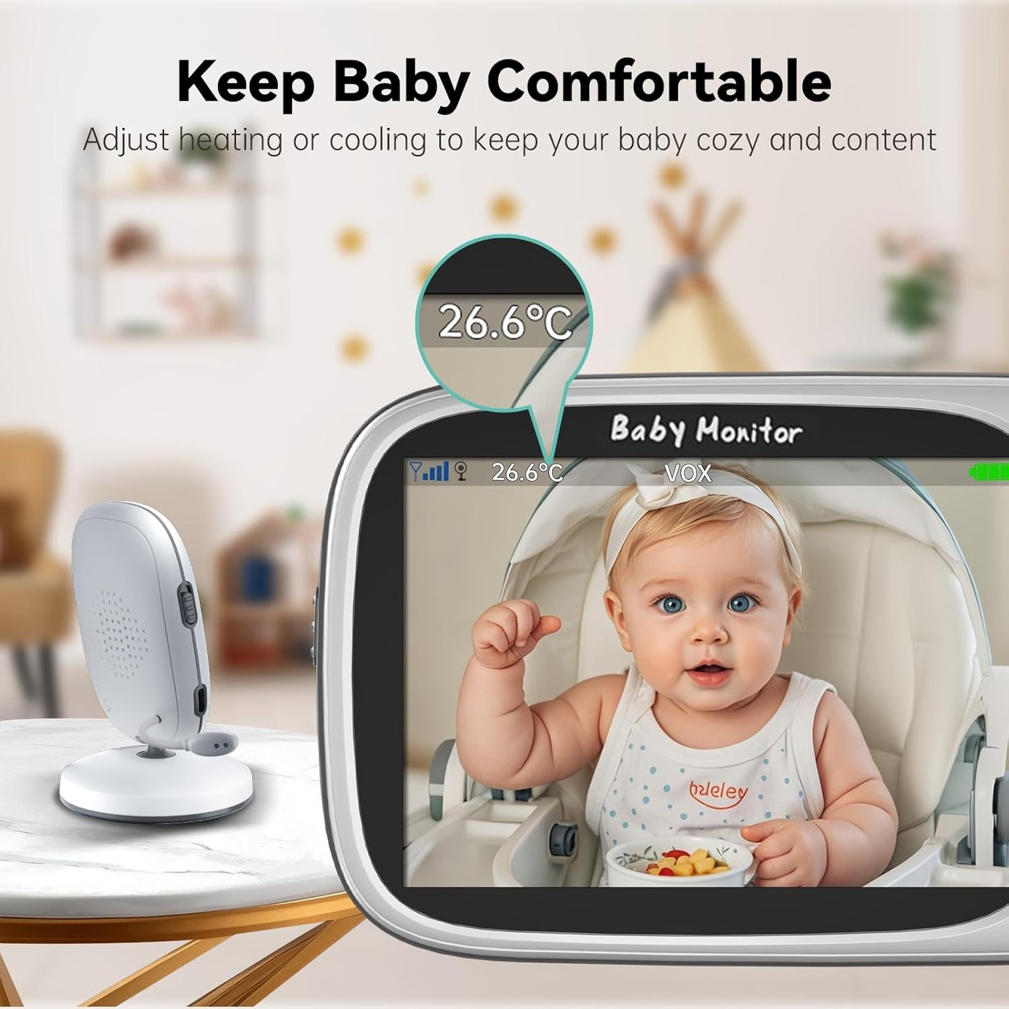 No WiFi Baby Monitor with Camera and Audio,Lag-Free Connection,Plug & Play,IPS Screen,HD Camera,Night Vision, 2-Way Talk,8 Lullabies,1000ft Range,Portable Baby Monitor,2025 Parents' Trusted Choice