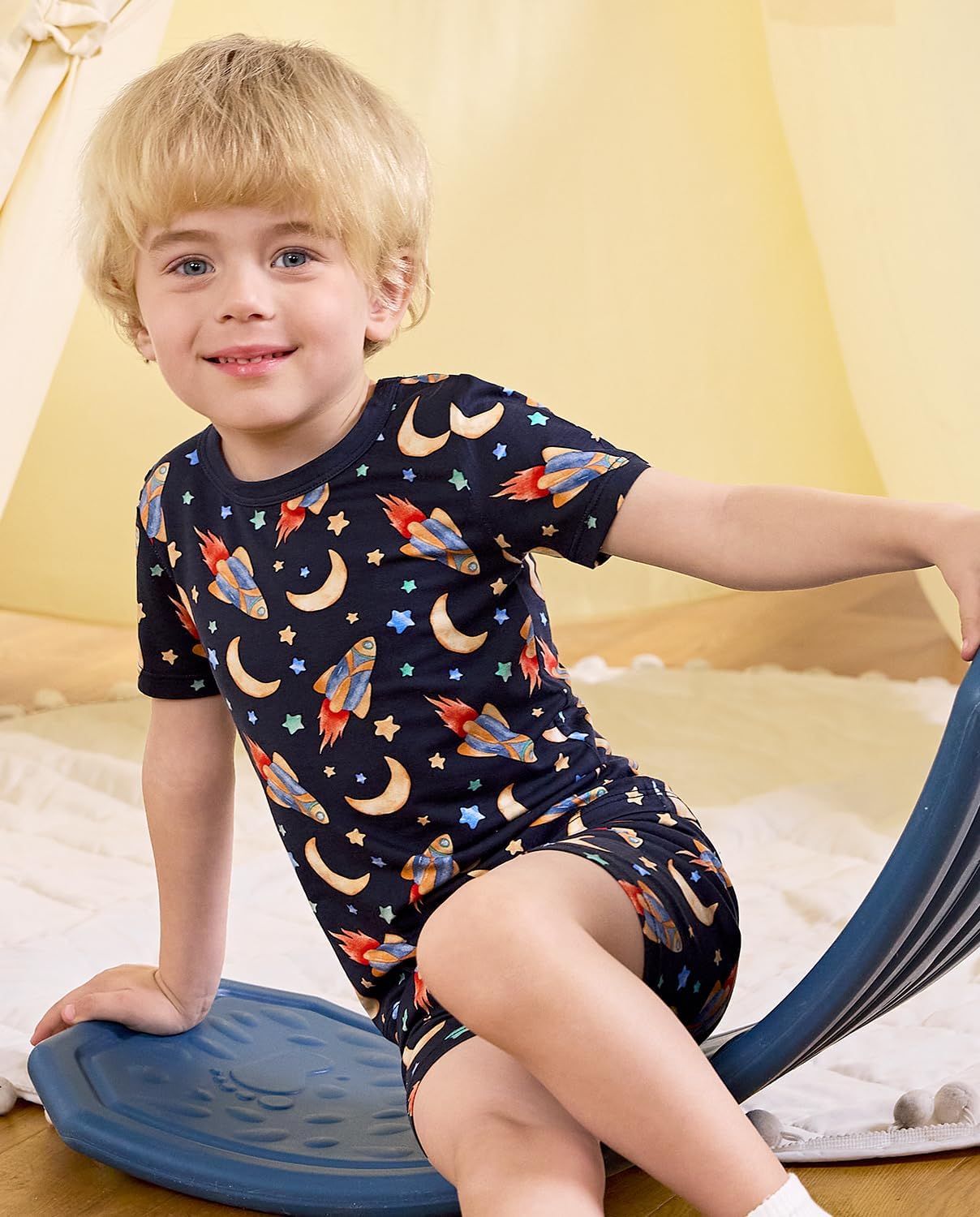 Bamboo Viscose Toddler Animal Pajamas Boys Girls Kids Cool Short Summer 12M-8Y Snug fit Pjs Set 2pcs