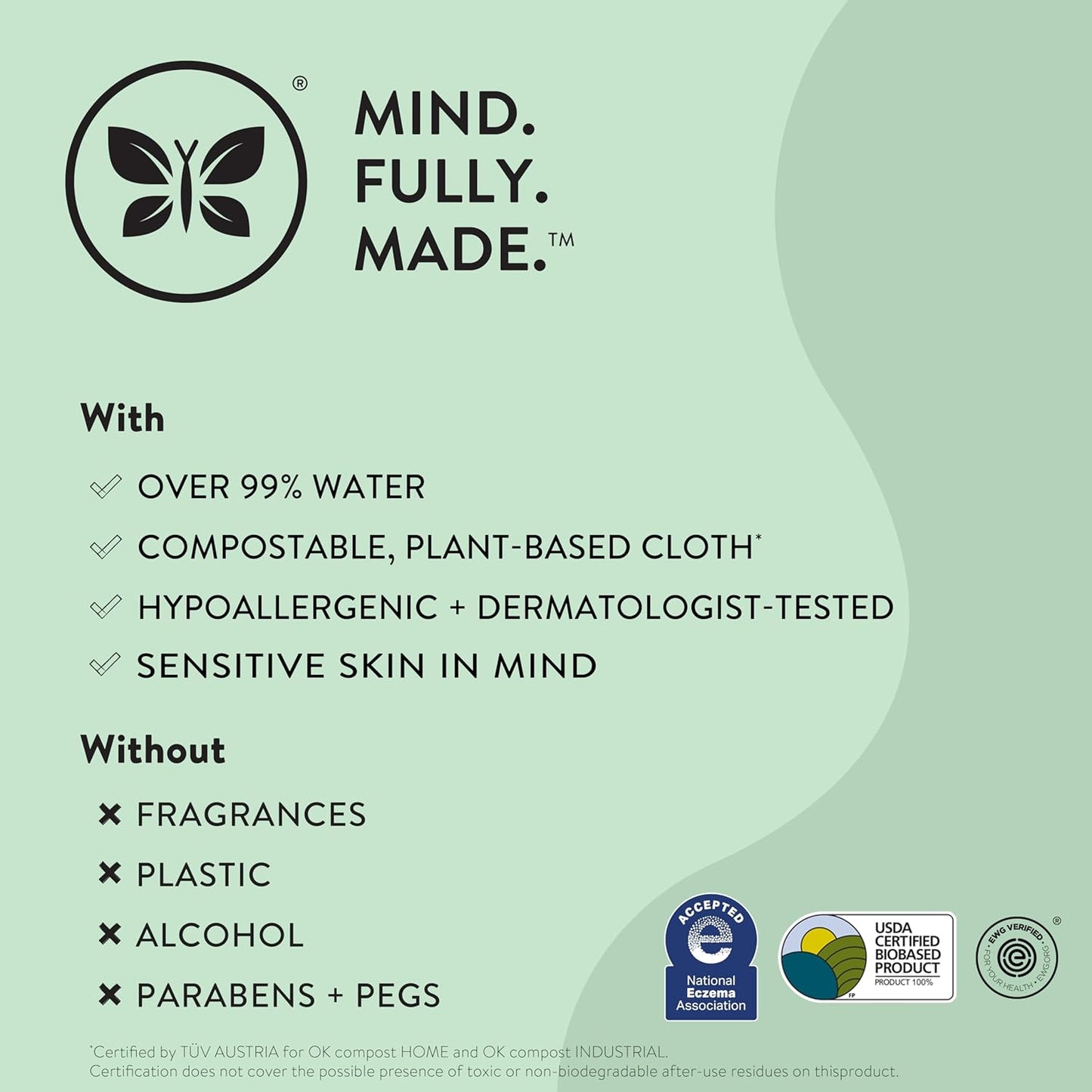 The Honest Company Clean Conscious Multi-Use Wipes | Hypoallergenic + Unscented for Sensitive Skin | Over 99% Water, Compostable, Plant Based, Baby Wipes | Balance Blues, 288 Count
