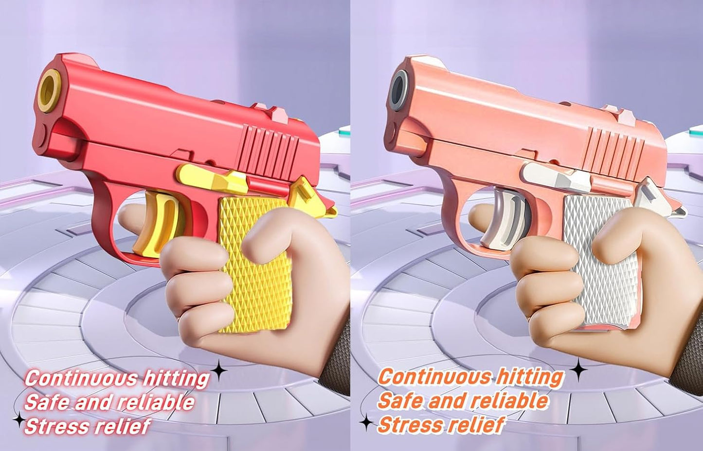 2024 New 1911 Model Radish Fun and Safe Toys,Fidget Toys Suitable for Relieving ADHD and Anxiety,Stress Relief Funny Toys for Adults,The Fun Gift for Adults and Kids (Red&Pink / 2 PCS Pack)