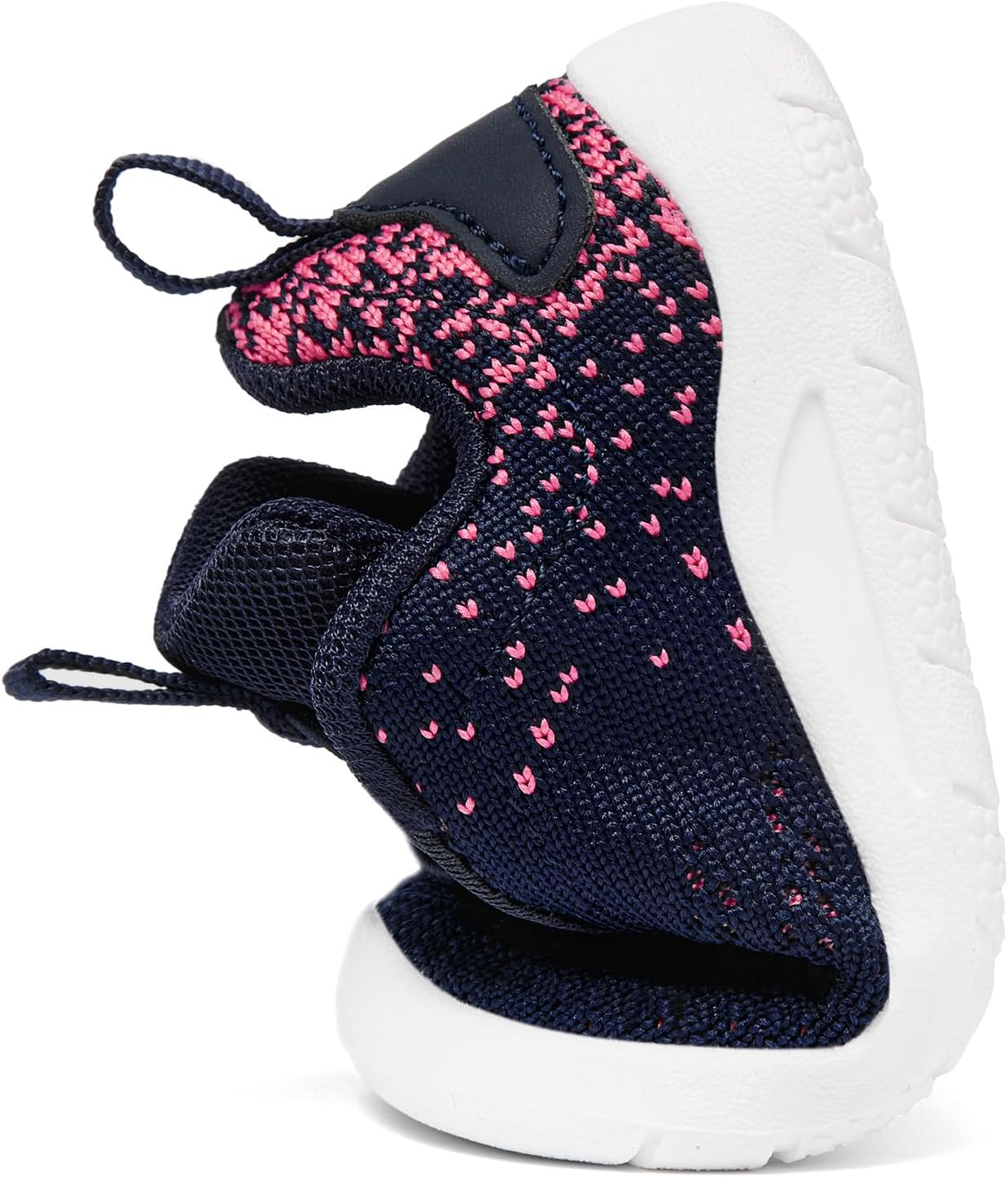 MORENDL Toddler Slip On Sneakers Baby Walking Shoes Non-Slip Breathable Unisex Pink Mesh Lace-Up Athletic Sneakers Infant Running Shoes