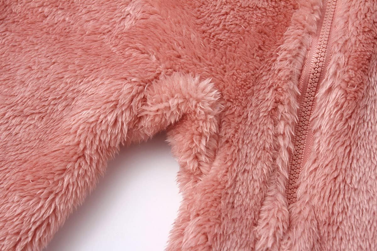 Newborn Baby Snowsuit Fleece Lined Onesie Outfits Warm Hooded Romper for Infant